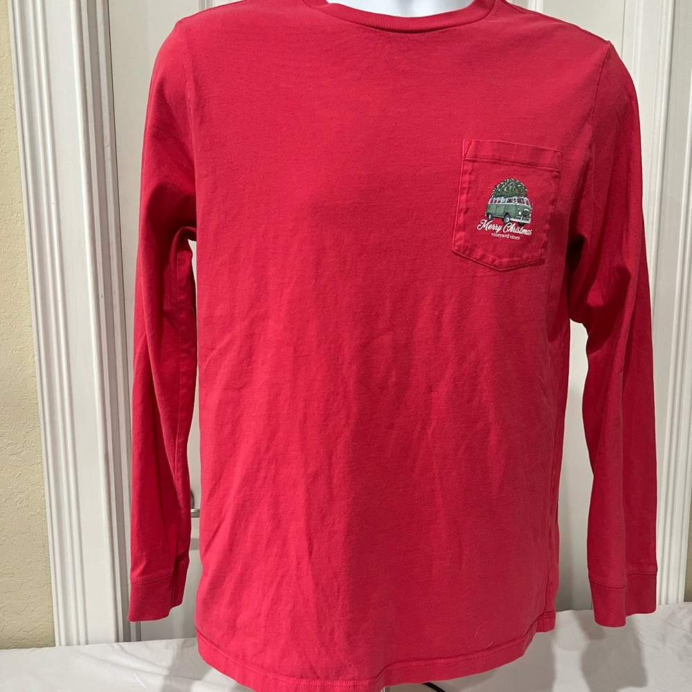 Boys/Kid's Youth Vineyard  VinesRETRO VAN & TREE
Christmas Long Sleeve SZ 18/XL
